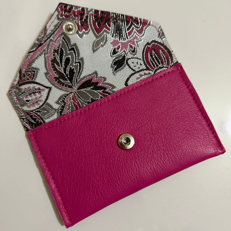 Hot Pink Leather Card Case